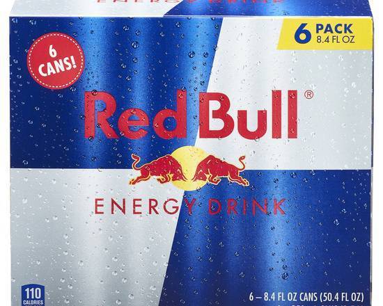 Order Red Bull Cans (8.4 oz) (6 Pk) food online from ampm store, SAN BRUNO on bringmethat.com