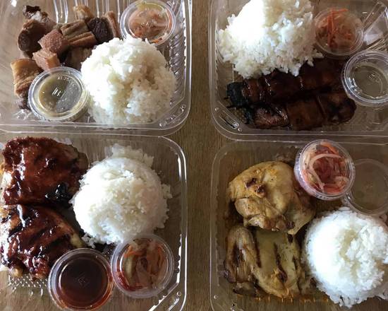 Order Rice Plate w/ Meat of Choice and Plain Rice food online from Tribu Grill store, Union City on bringmethat.com