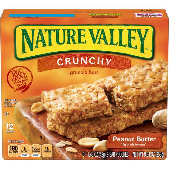 Order Nature Valley Crunchy Granola Bars, Peanut Butter, 6 CT food online from CVS store, LA QUINTA on bringmethat.com