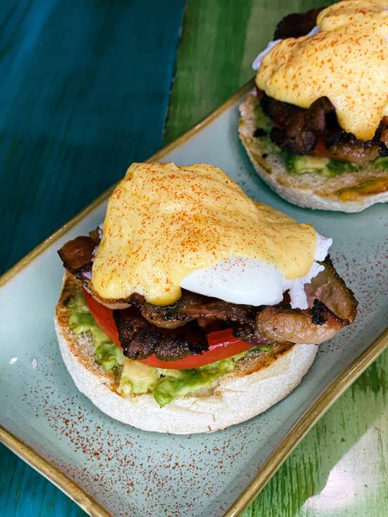 Order BLT Benedict food online from What Crackin Cafe store, Mesa on bringmethat.com