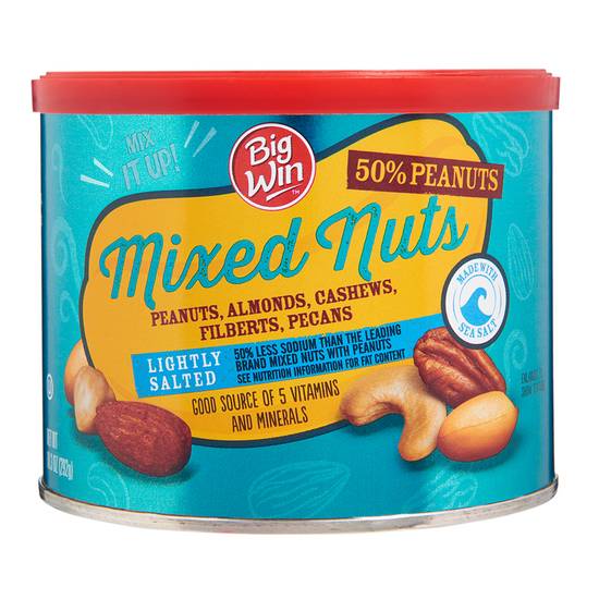 Order Big Win Mixed Nuts 50% Peanut Lightly Salted (10.3 oz) food online from Rite Aid store, Yamhill County on bringmethat.com
