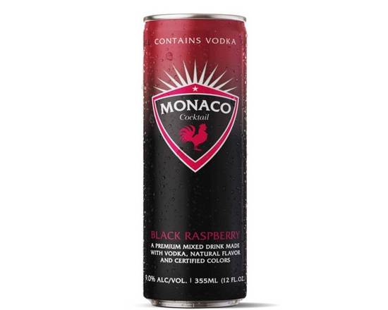 Order Monaco Black raspberry cocktail, 12oz single can (9%abv) food online from Ogden Wine & Spirit store, Naperville on bringmethat.com