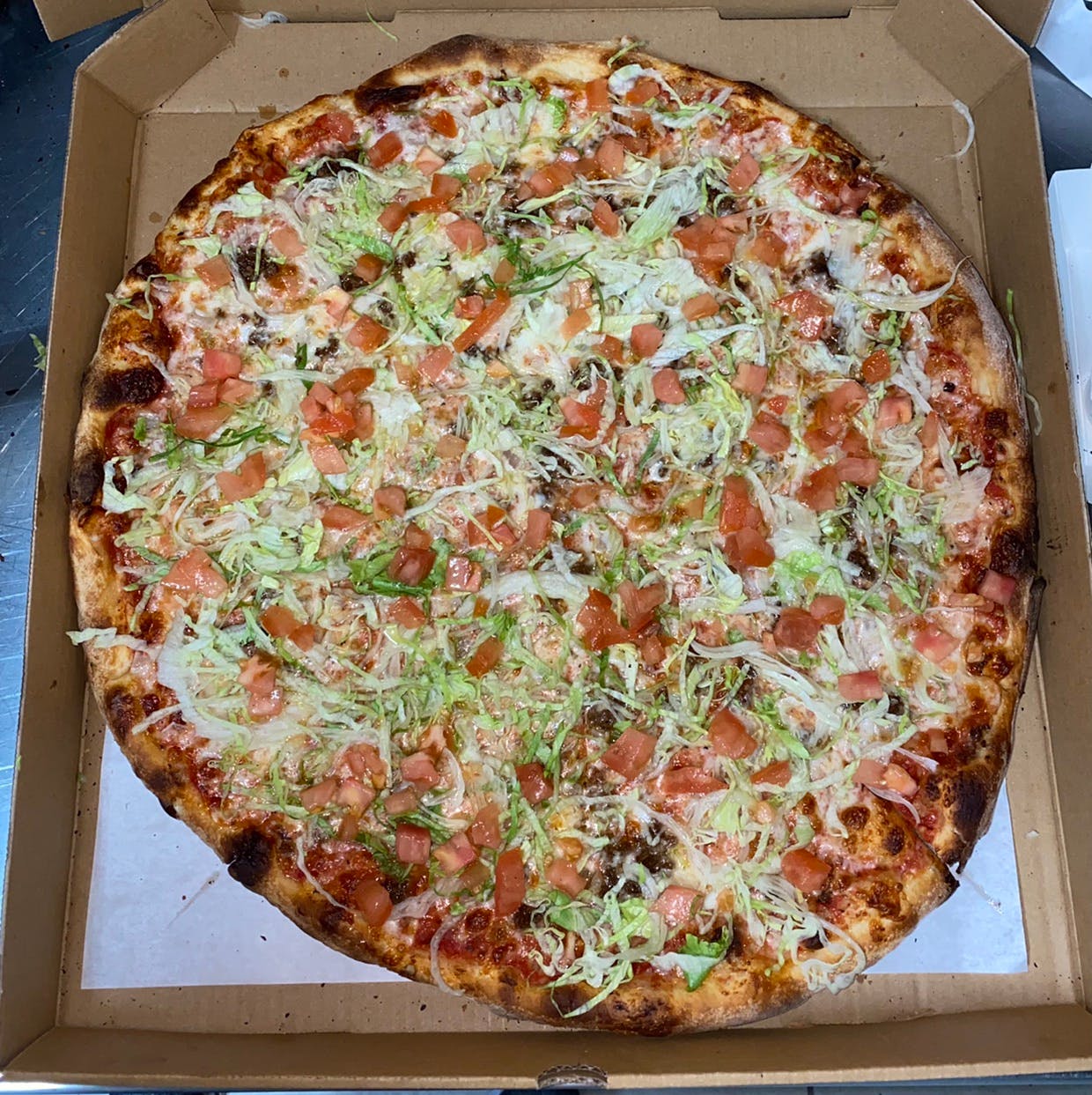 Order South Western Taco Pizza - Medium 14'' (6 Slices) food online from Pujols Pizzeria store, Bethlehem on bringmethat.com