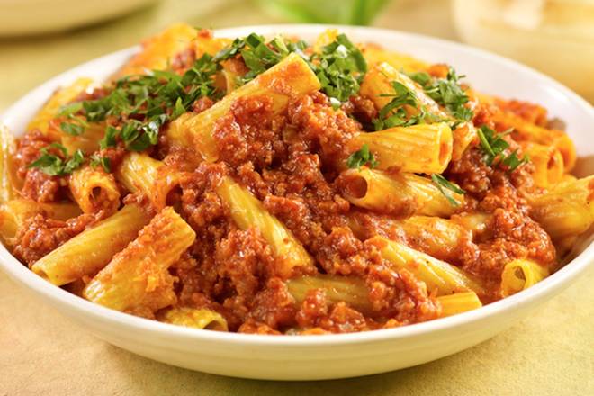 Order Baked Rigatoni with Meat Sauce & Mozzarella food online from Stonefire Grill store, Rancho Cucamonga on bringmethat.com