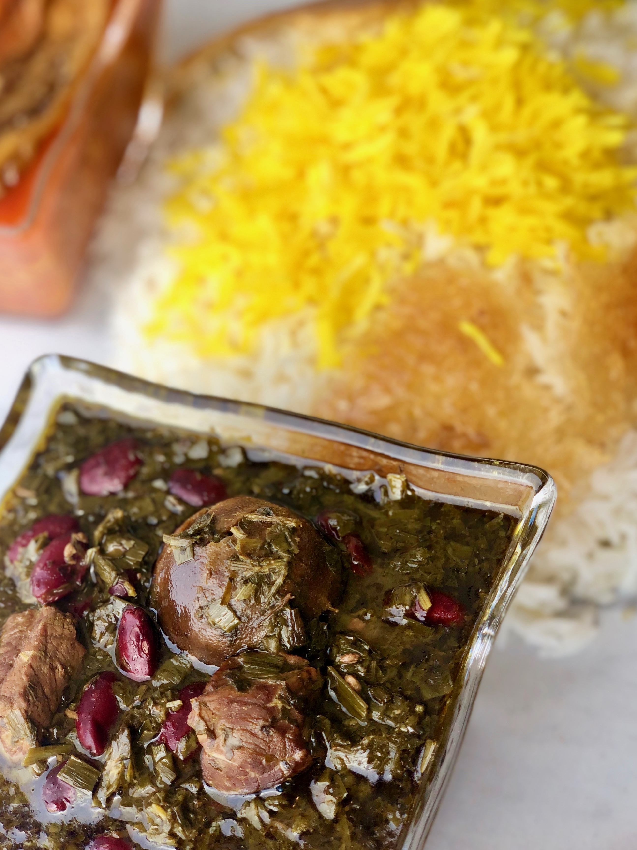 Order Ghormeh Sabzi Stew food online from Malek's Restaurant store, Winnetka on bringmethat.com