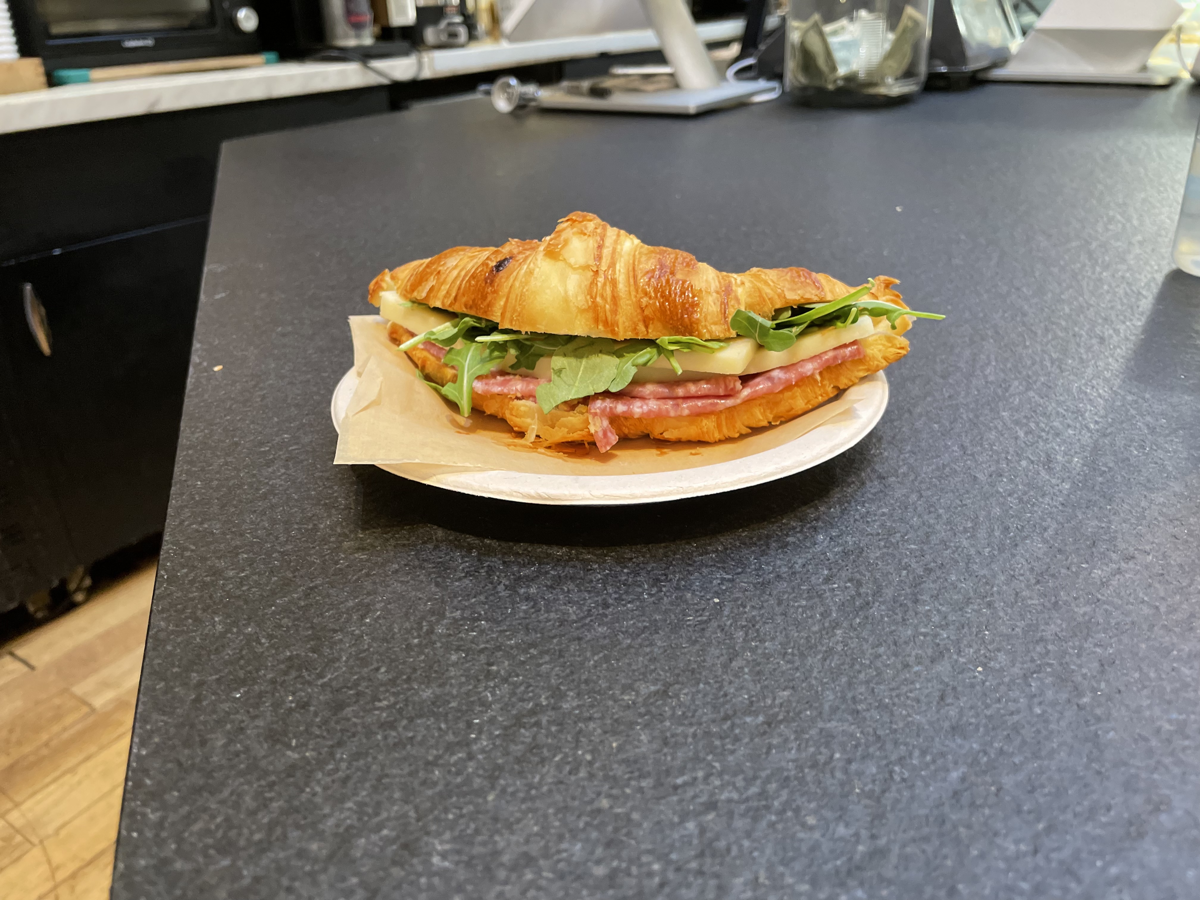 Order Salami and Cheese Croissant sandwich  food online from Pi Bakerie and Eatery store, New York on bringmethat.com