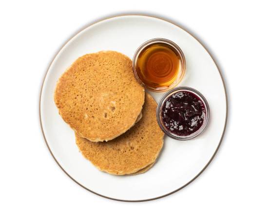 Order Almond Butter Pancakes with Mixed Berry Compote and Maple Syrup food online from Snap Kitchen store, Dallas on bringmethat.com