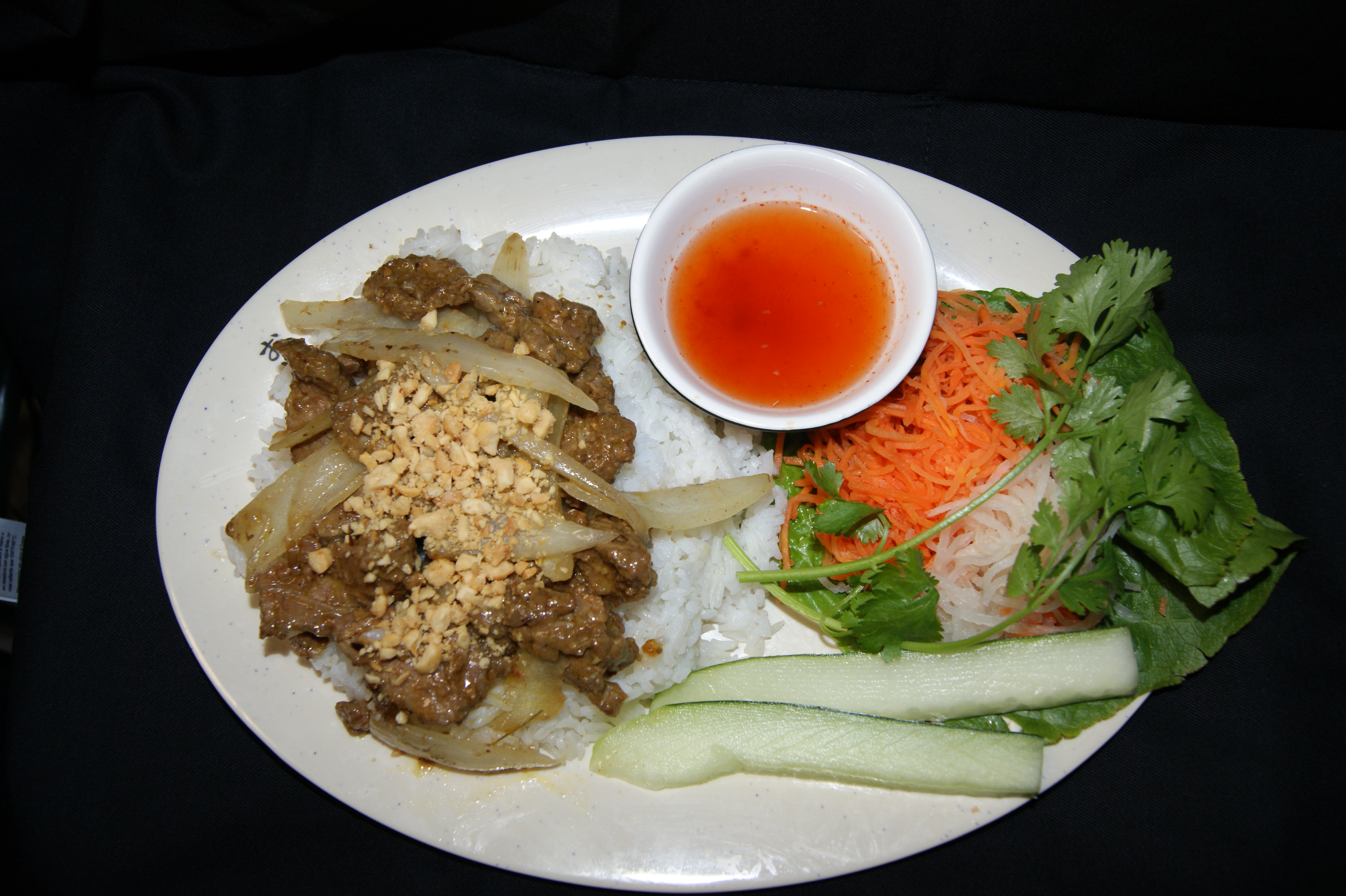 Order RP3. Sliced Flank Steaks Rice Plate food online from Saigon Subs & Cafe store, Morristown on bringmethat.com