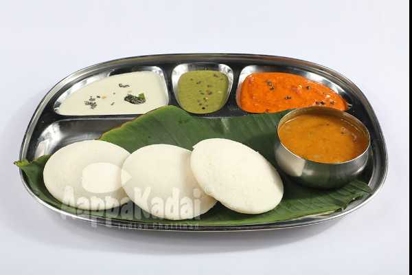 Order IDLY WITH SAMBAR & CHUTNEYS food online from Aappakadai store, Santa Clara on bringmethat.com
