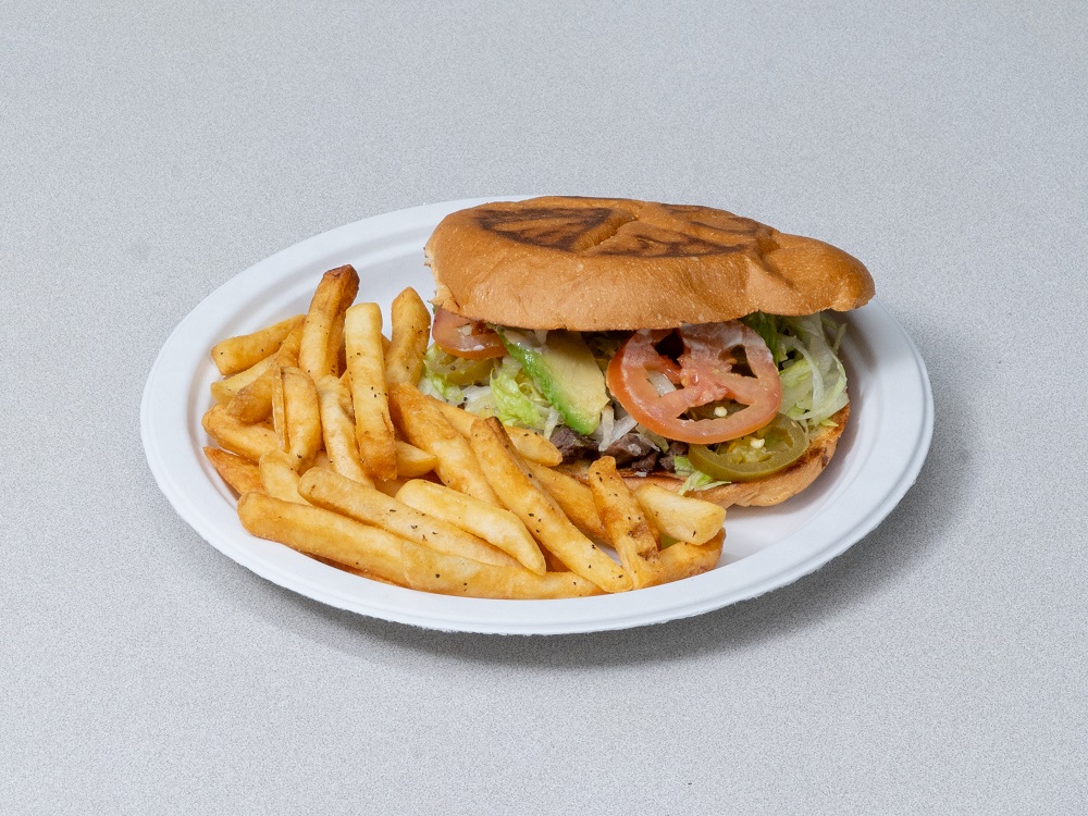 Order Torta with Fries food online from 3 Aguilas Taqueria store, Denton on bringmethat.com