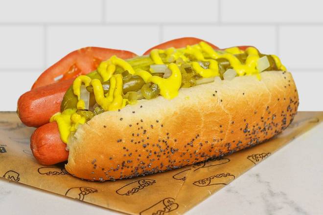 Order Chicago-Style Double Hot Dog food online from Buona store, Hillside on bringmethat.com
