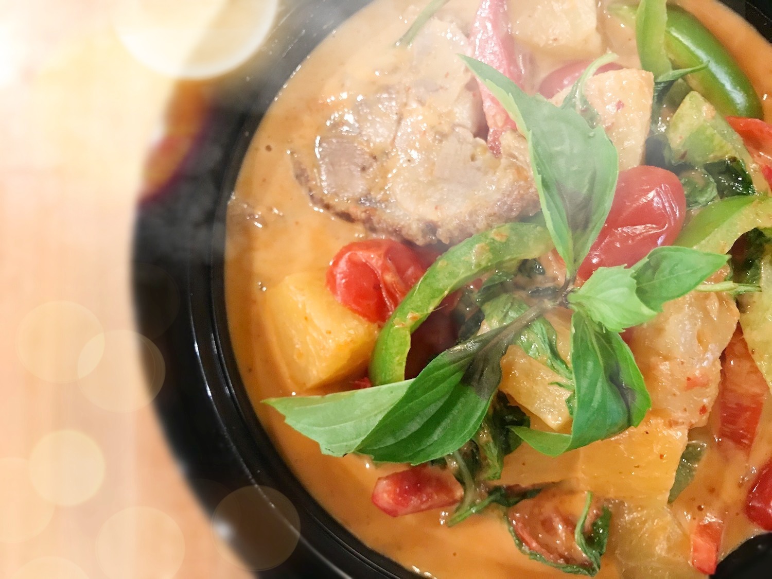Order Duck Red Curry food online from Bangkok Cafe store, Fredericksburg on bringmethat.com