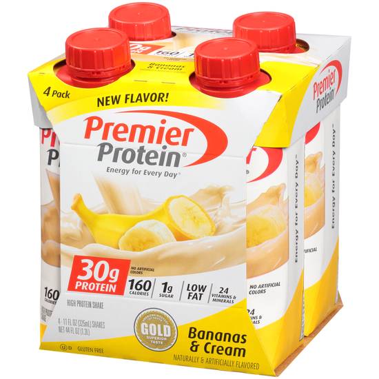 Order Premier Protein Drink Bananas & Cream (11 oz x 4 ct) food online from Rite Aid store, PITTSBURGH on bringmethat.com