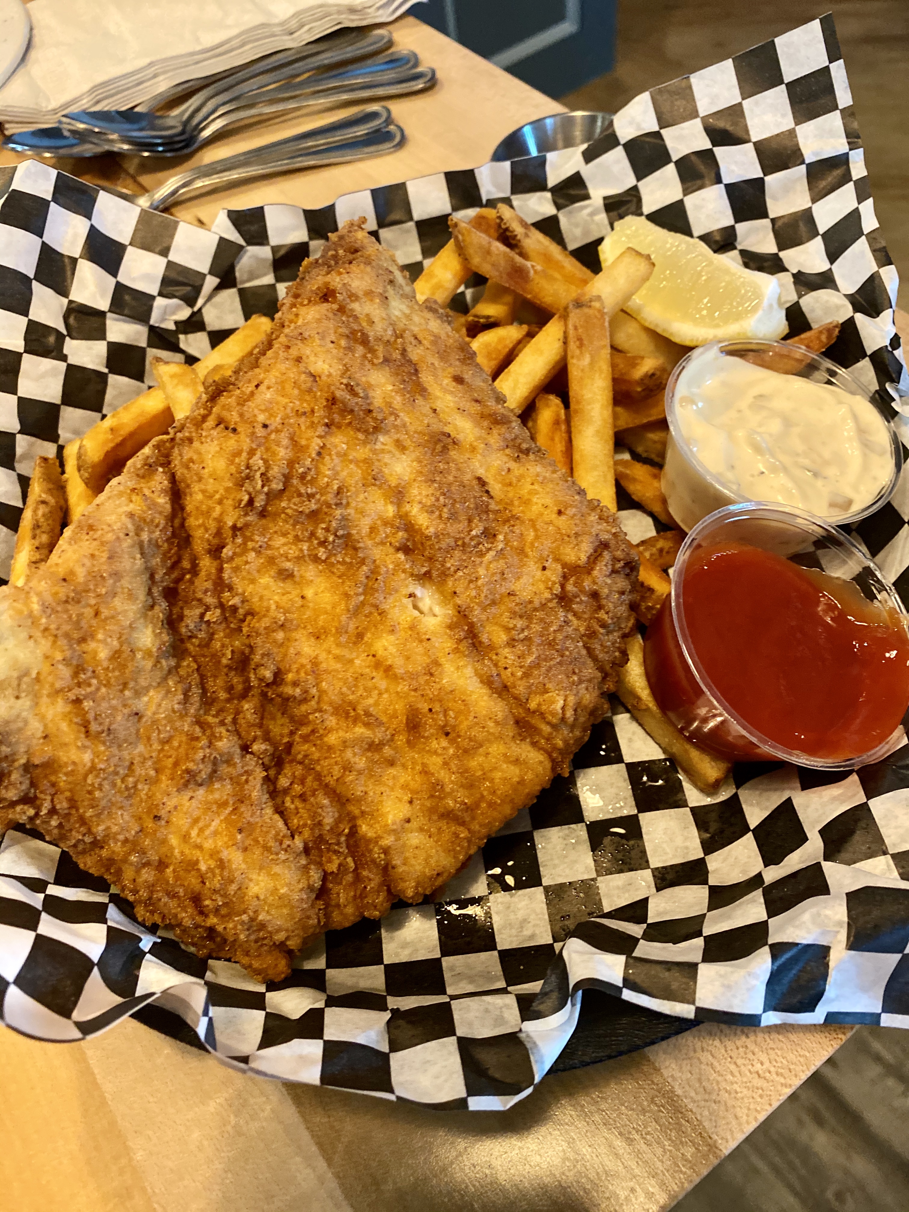 Order Fried Haddock Fish and Chips food online from Sea Dog Brewing Company store, Bangor on bringmethat.com