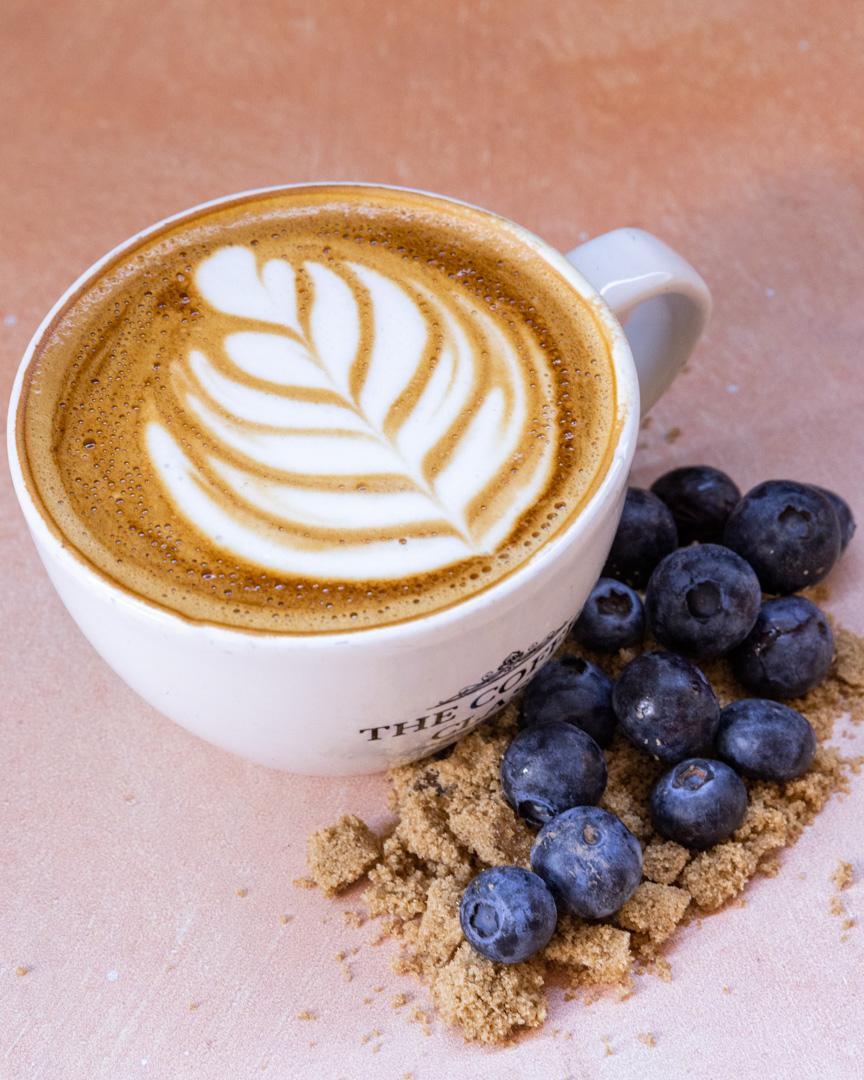Order Maple Blueberry Latte (Hot) - # food online from The Coffee Class store, Las Vegas on bringmethat.com