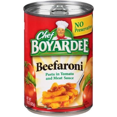 Order Chef Boyardee Beefaroni-PACK 12 food online from Exxon Food Mart store, Port Huron on bringmethat.com
