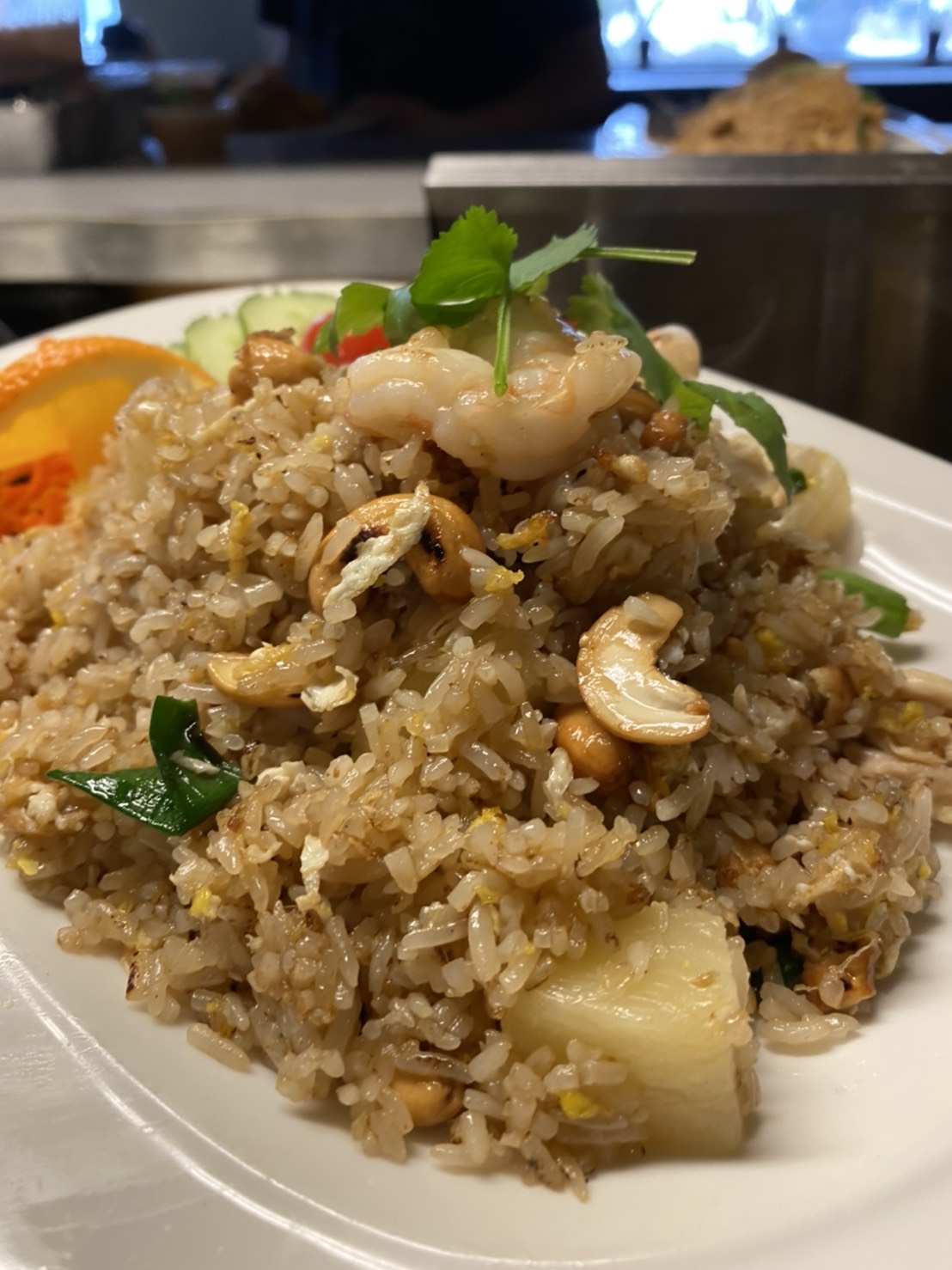 Order Pineapple Fried Rice Dinner food online from Orchid Thai Restaurant & Bar store, Falmouth on bringmethat.com