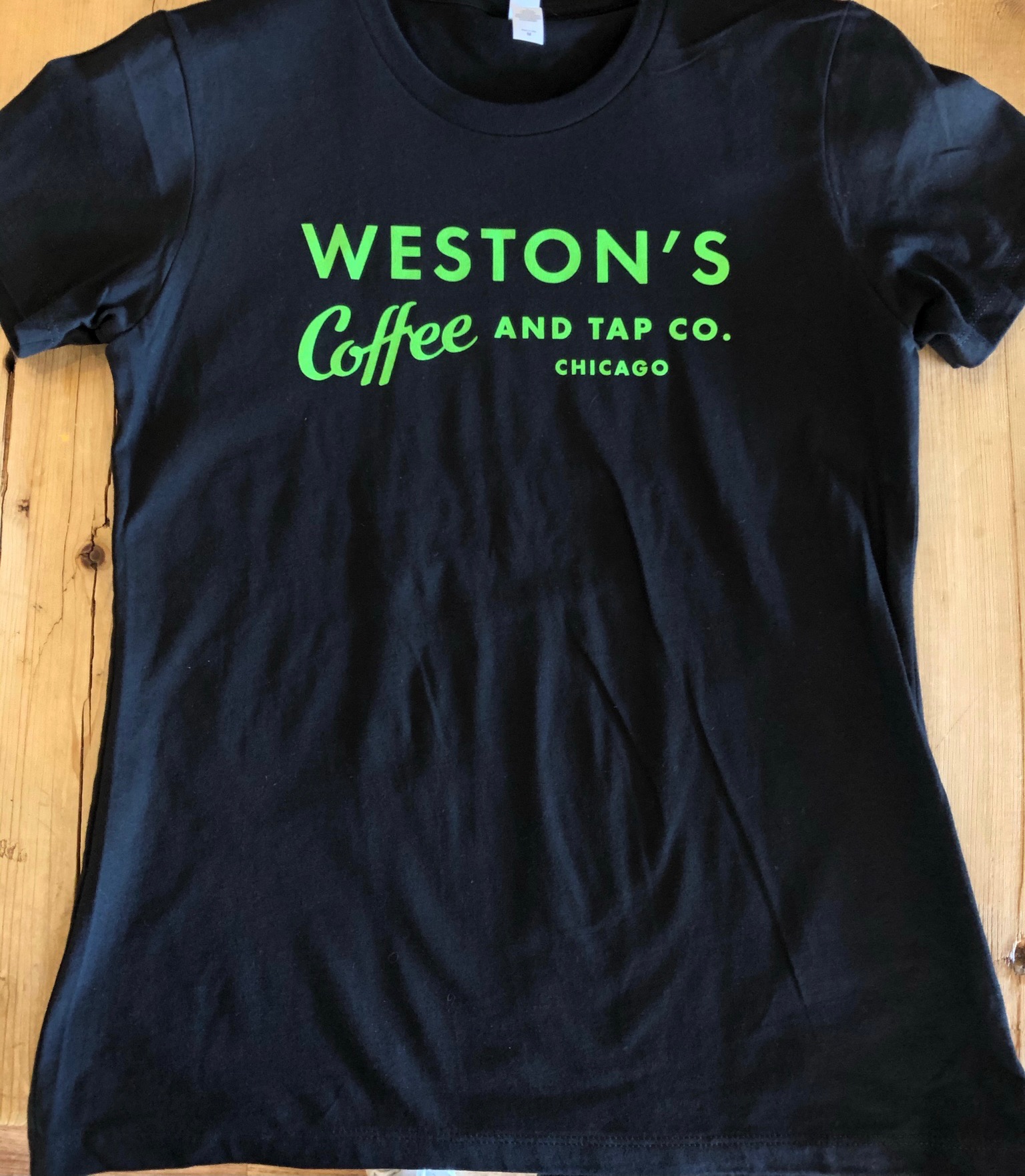 Order Women's Black with NEON Green Logo food online from Weston's Coffee & Tap Co. store, Chicago on bringmethat.com