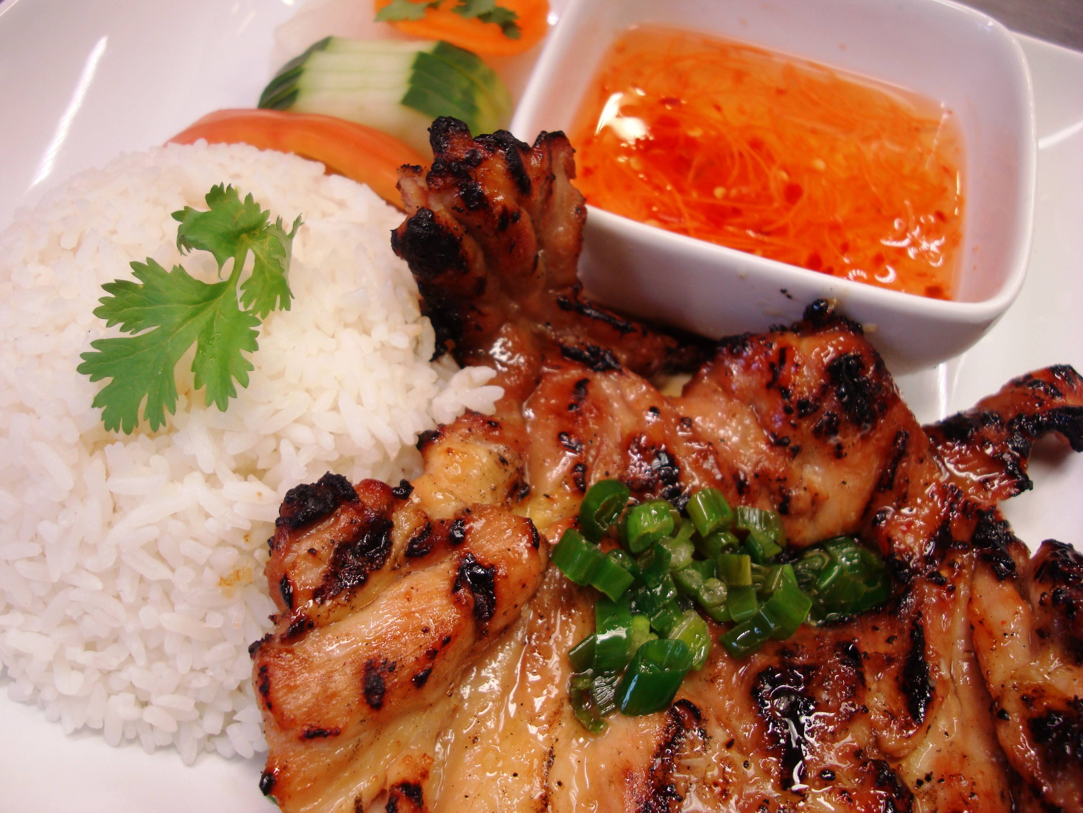 Order Grilled Chicken with steamed rice food online from Saigon Banh Mi store, Newark on bringmethat.com