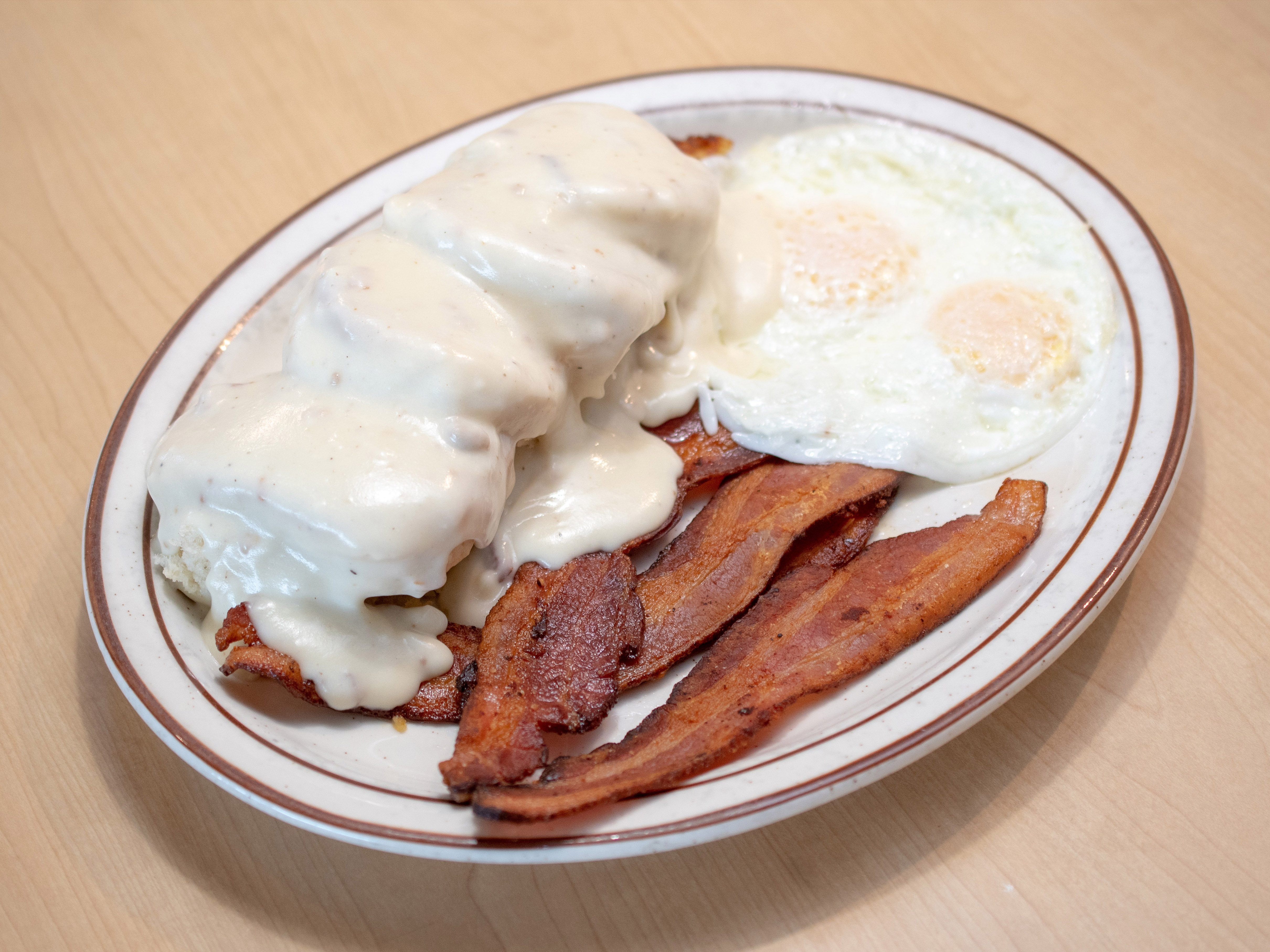 Order 3 Biscuits and Gravy food online from Jack's Coffee Shop store, Reno on bringmethat.com