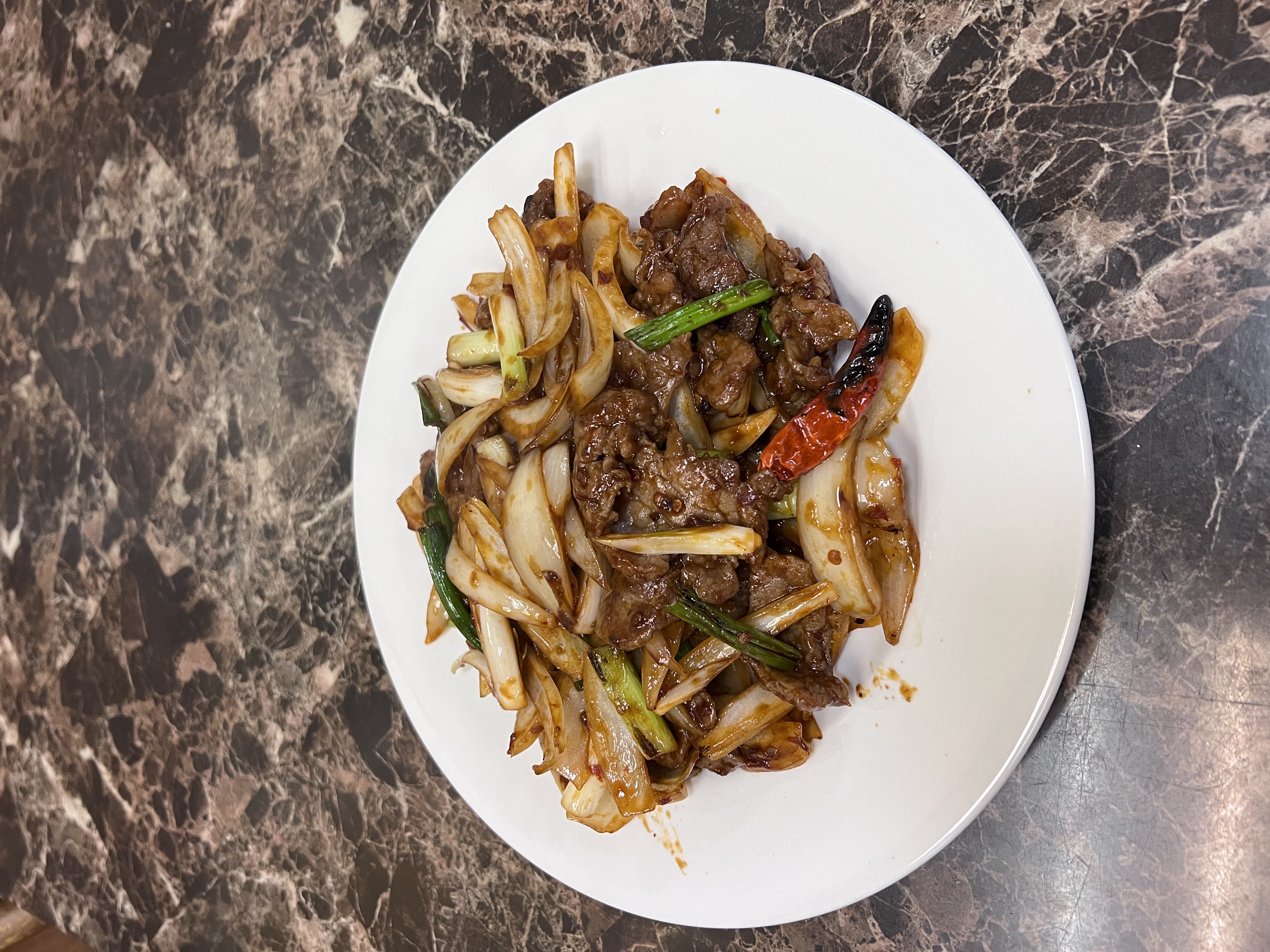 Order 69. Mongolian Beef food online from King Kong Chinese Restaurant store, Oakland on bringmethat.com