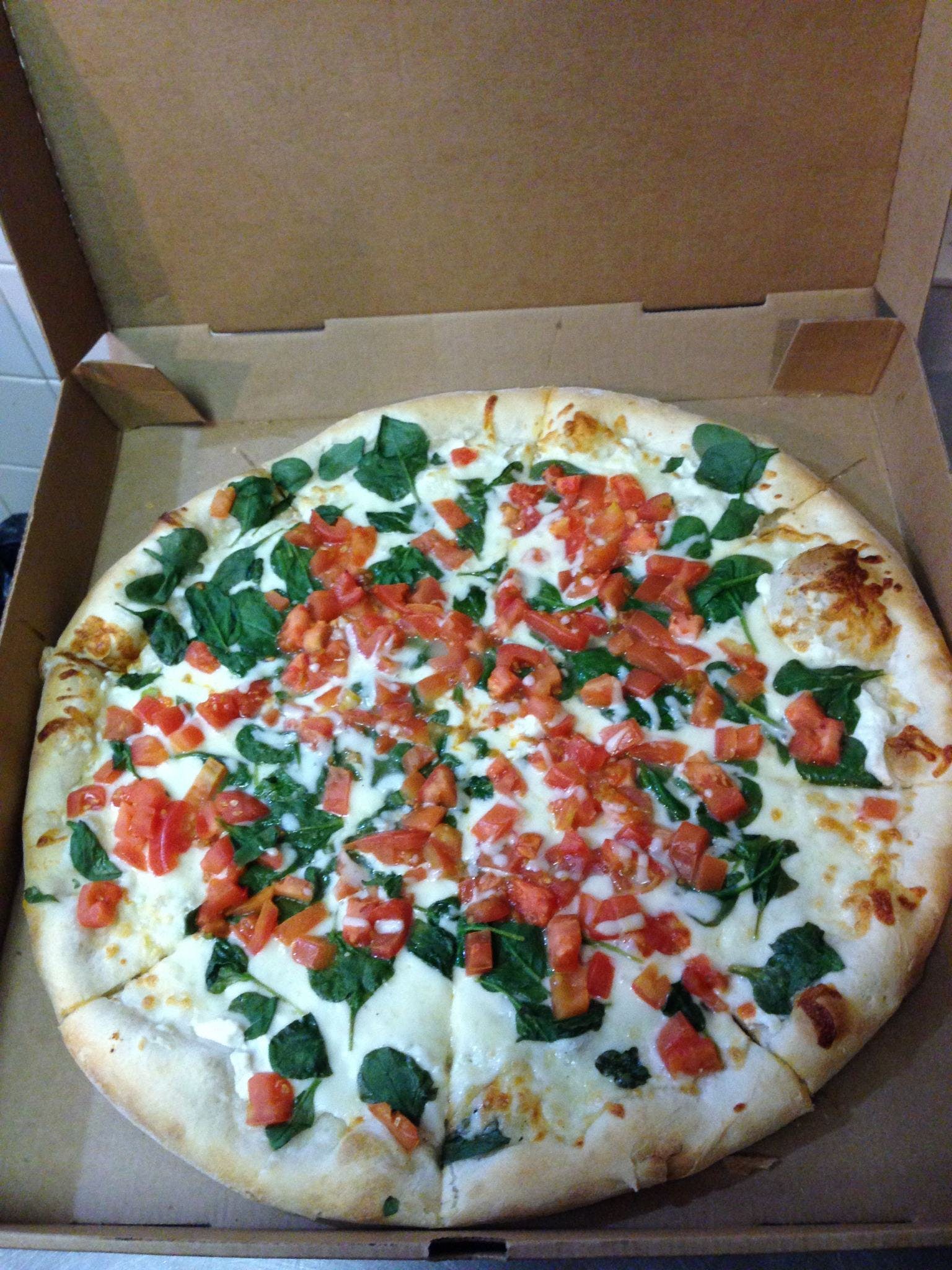 Order Italian White Pizza - Medium 14'' food online from Italian Pizzeria store, Durham on bringmethat.com