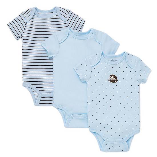 Order Little Me® Size 3M 3-Pack Monkey Star Bodysuits in Blue food online from Bed Bath & Beyond store, Lancaster on bringmethat.com