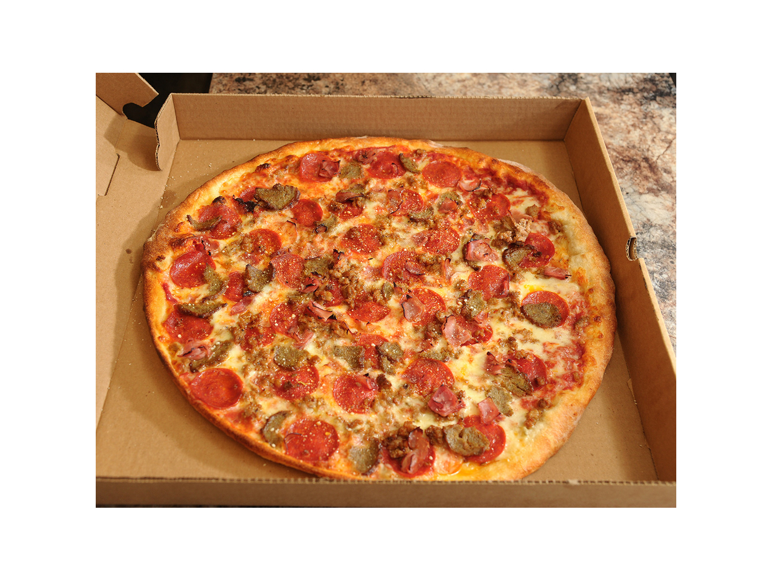 Order Meat Lovers Pizza food online from All Star Pizza store, Rochester on bringmethat.com
