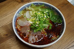 Order 12. Spicy Lanzhou Beef Noodle 兰州清汤香辣牛肉面  food online from Lan House store, Lincoln on bringmethat.com