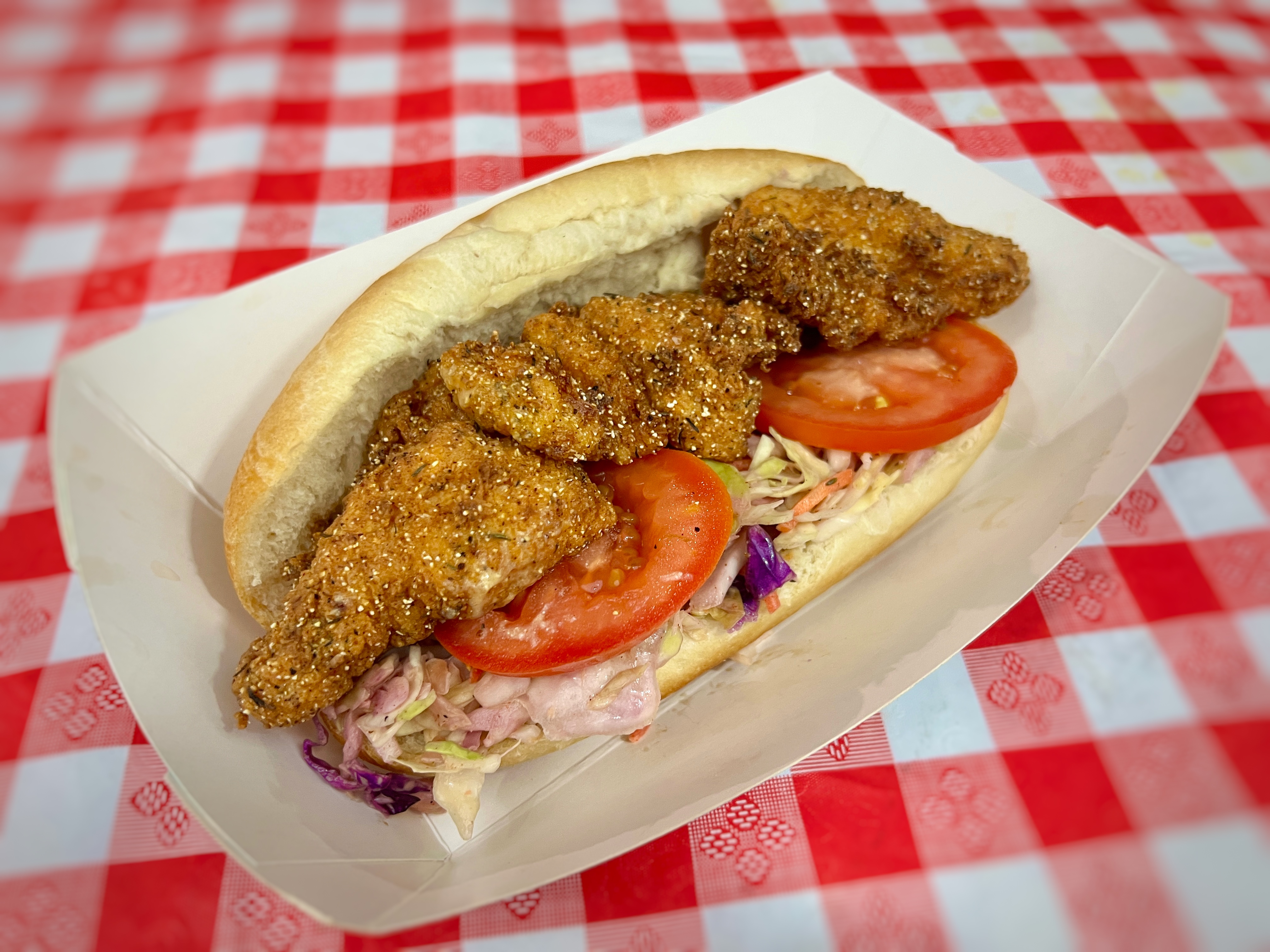 Order Fried Catfish Po’Boy food online from The Gumbo Pot store, Temecula on bringmethat.com