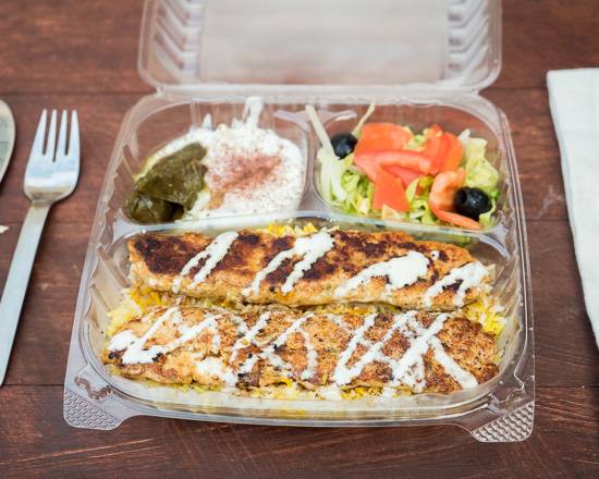 Order 8. Chicken Kabab Plate food online from Shawarma Express store, Oregon City on bringmethat.com