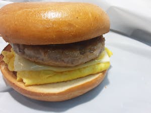 Order SAUSAGE EGG AND CHEESE ON BAGEL food online from Millers Country Kitchen store, Middletown on bringmethat.com