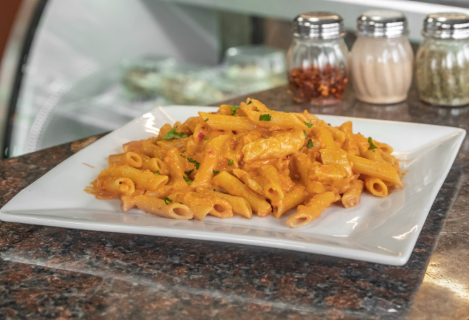 Order Pasta with Vodka Sauce and Chicken food online from Rocco pizza store, Brooklyn on bringmethat.com