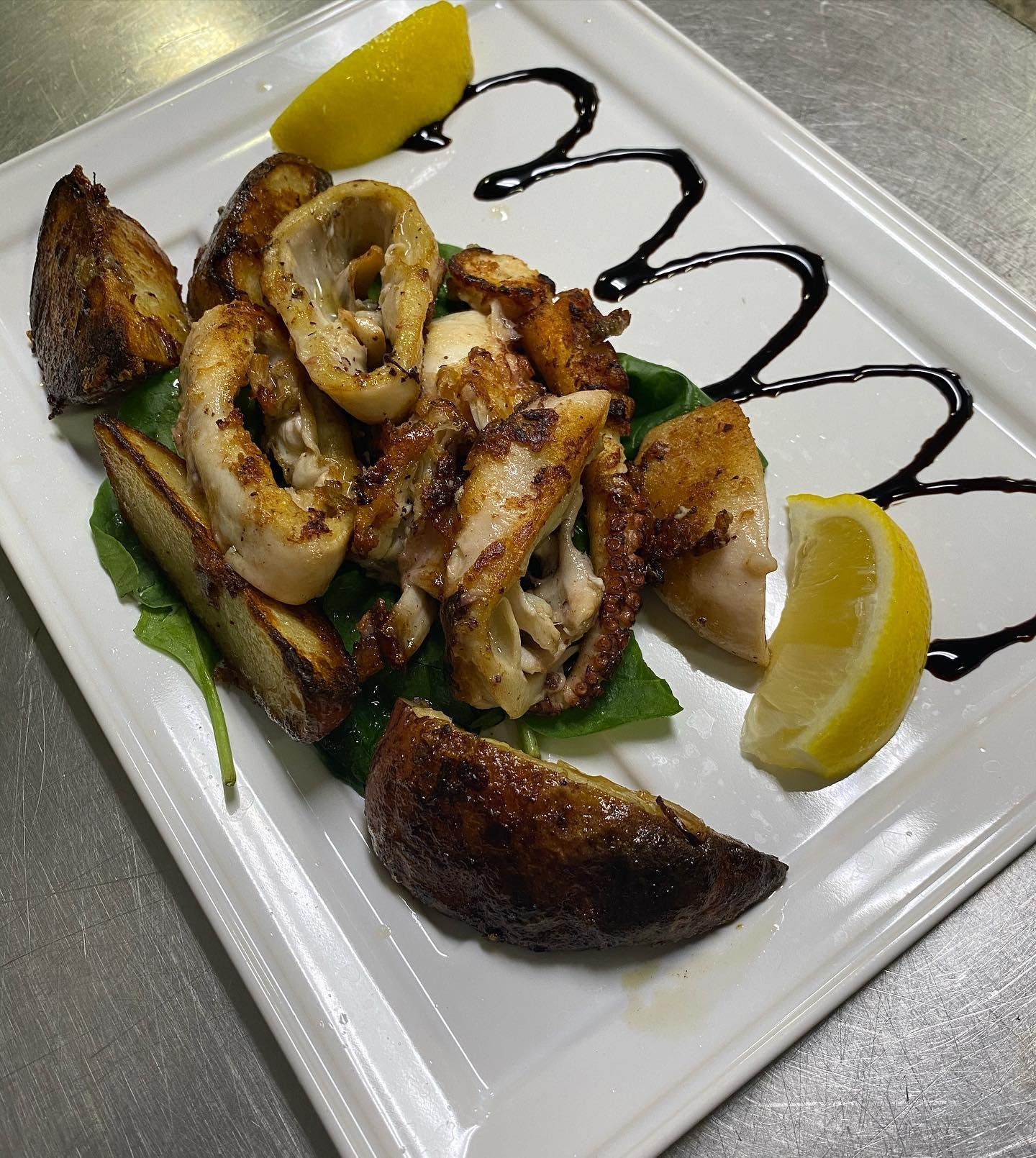 Order Grilled Octopus - Grilled Octopus food online from Manducatis Rustica store, Long Island City on bringmethat.com