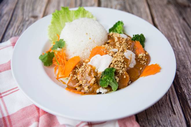 Order Pra Ram food online from King Of Thai Noodle store, San Francisco on bringmethat.com