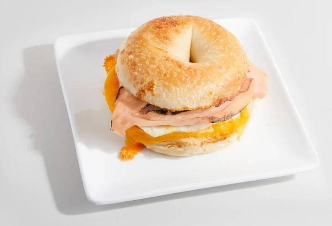 Order Bagel Sandwich - Ham Egg & Cheese food online from Sweetwaters Coffee & Tea store, Saint Louis on bringmethat.com