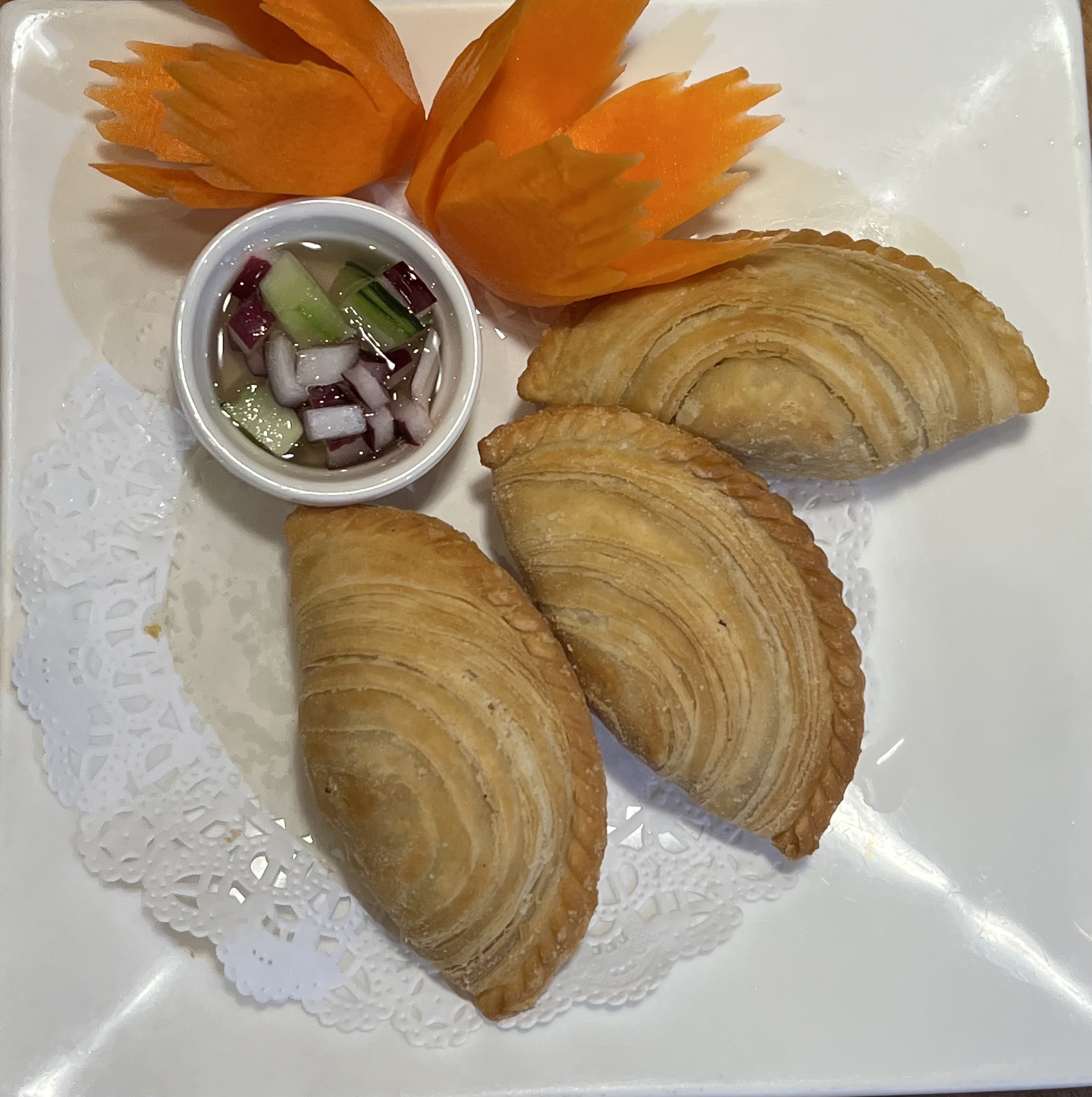 Order Curry Puff food online from Ploy Thai Cuisine store, The Woodlands on bringmethat.com