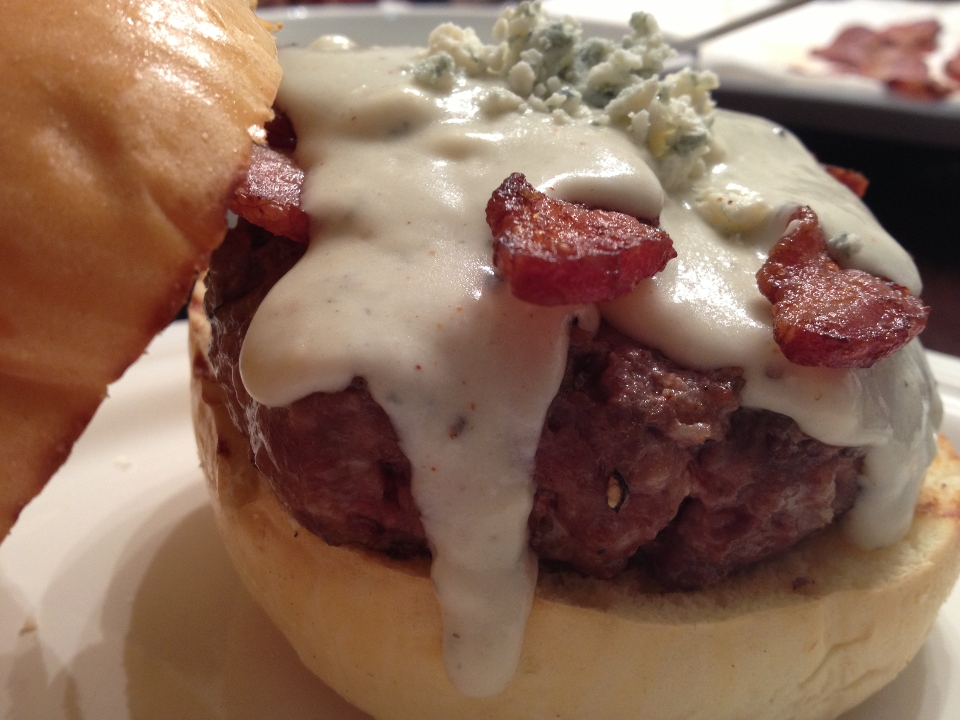 Order Bacon Bleu Cheeseburger food online from Poco Mexican/American Restaurant, Bar & Comedy Cabaret store, Doylestown on bringmethat.com