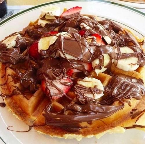Order Banana & Nutella waffle  food online from Englewood Diner store, Englewood on bringmethat.com
