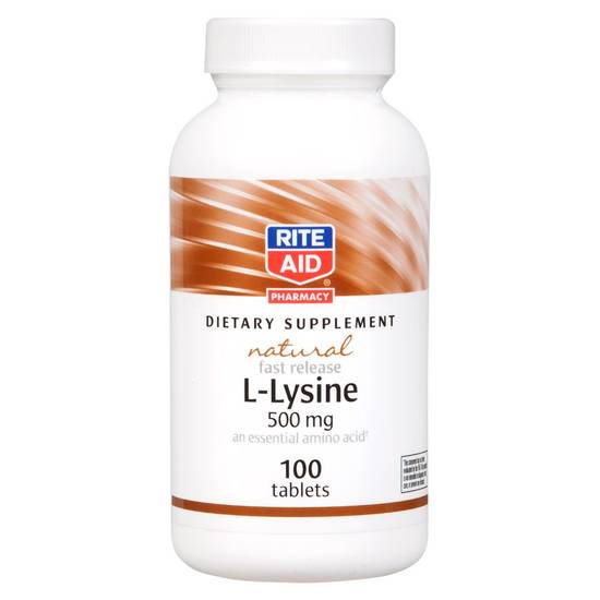 Order Rite Aid L Lysine Natural Dietary Supplement 500mg (100 ct) food online from Rite Aid store, Palm Desert on bringmethat.com