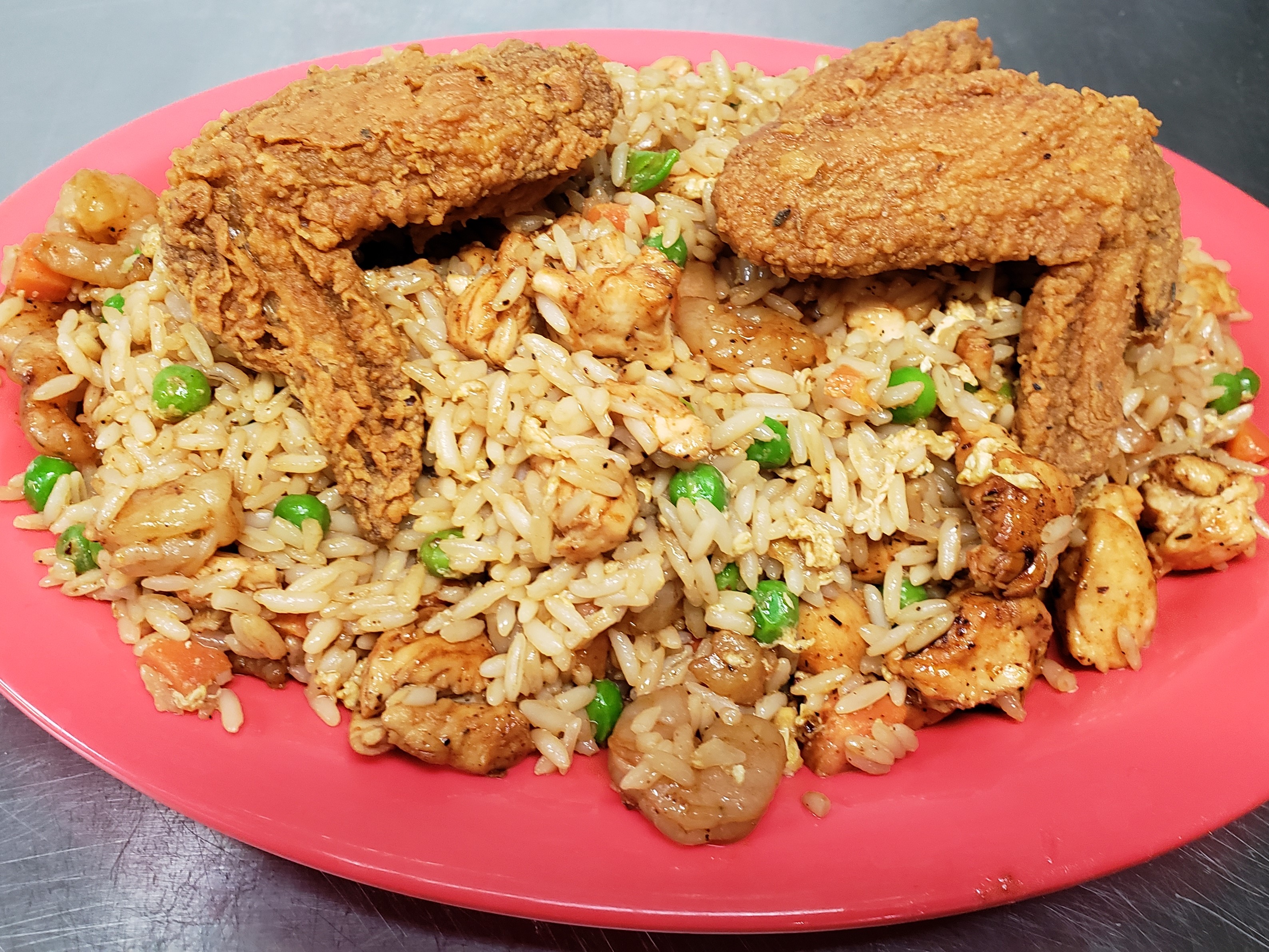 Order Chicken Fried Rice W/2 Wings food online from Louisiana Famous Fried Chicken & Seafood 2 store, Houston on bringmethat.com