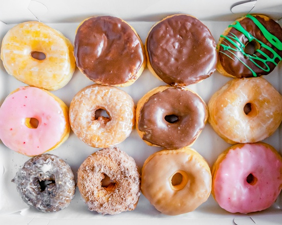 Order 1 Dozen Assorted Donuts food online from Jupiter Coffee & Donuts store, Fairfield on bringmethat.com