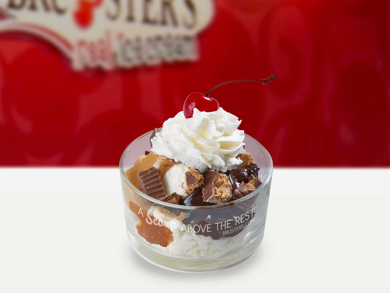 Order Peanut Butter Cup Sundae food online from Bruster Real Ice Cream store, Columbus on bringmethat.com