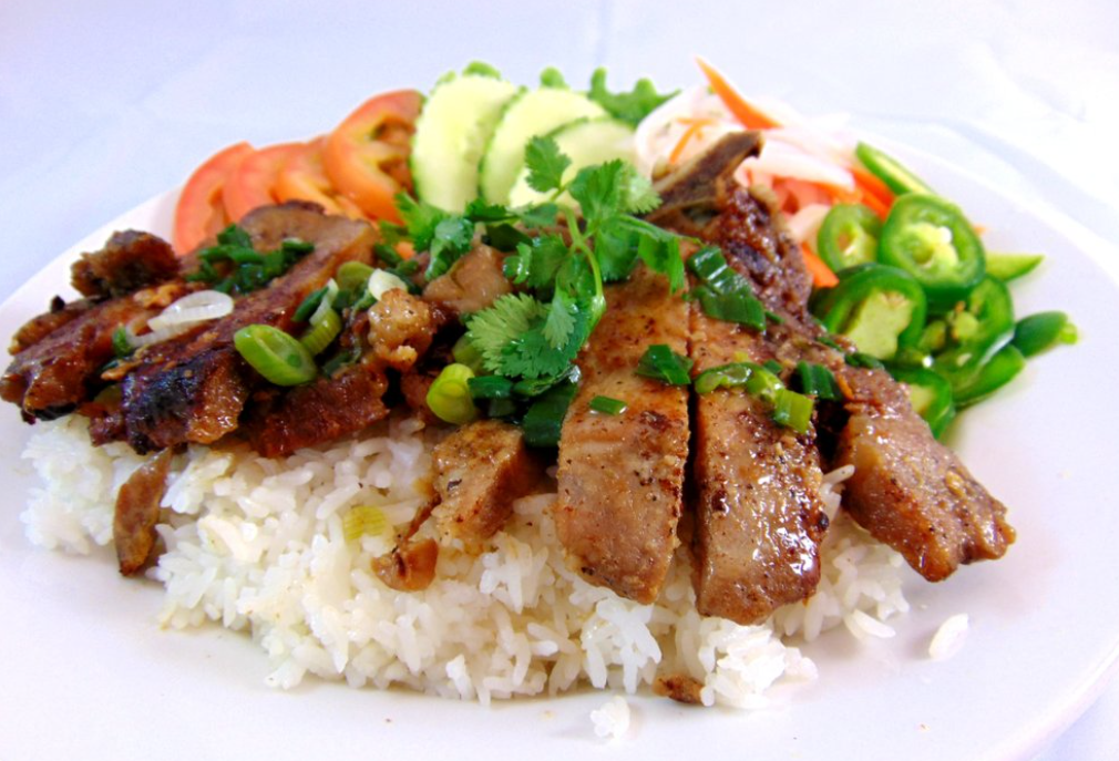 Order BBQ Pork Chop Over Rice food online from Morning Brew Cafe store, San Francisco on bringmethat.com