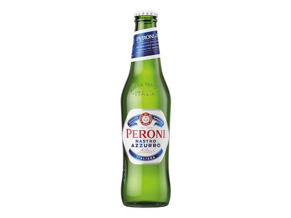 Order Peroni Nastro Azzurro Import Lager Beer - 6x 11.2oz Bottles food online from Booze & Brews Liquor store, Burbank on bringmethat.com