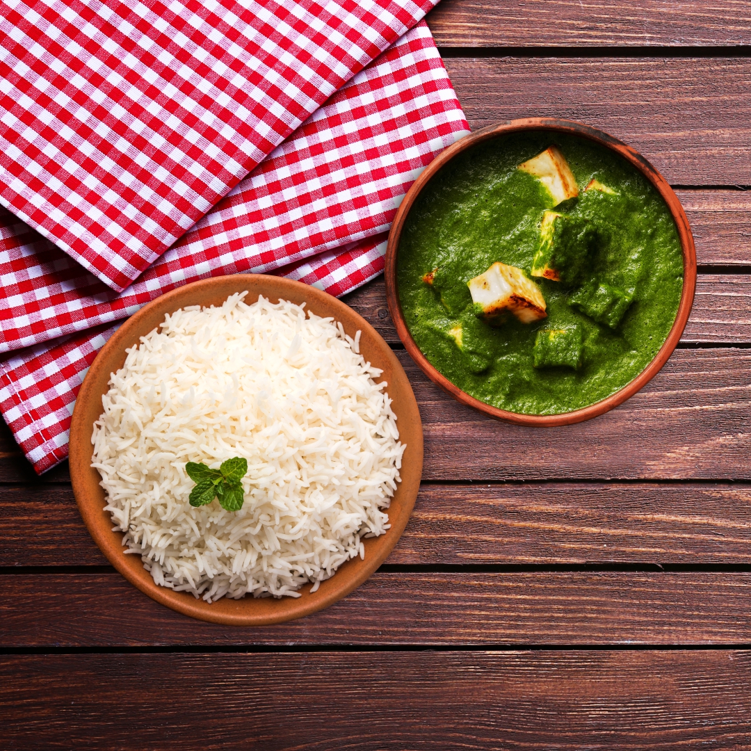 Order Spinach Cottage Cheese Rice Bowl  food online from Bowl-O-India store, Voorhees on bringmethat.com