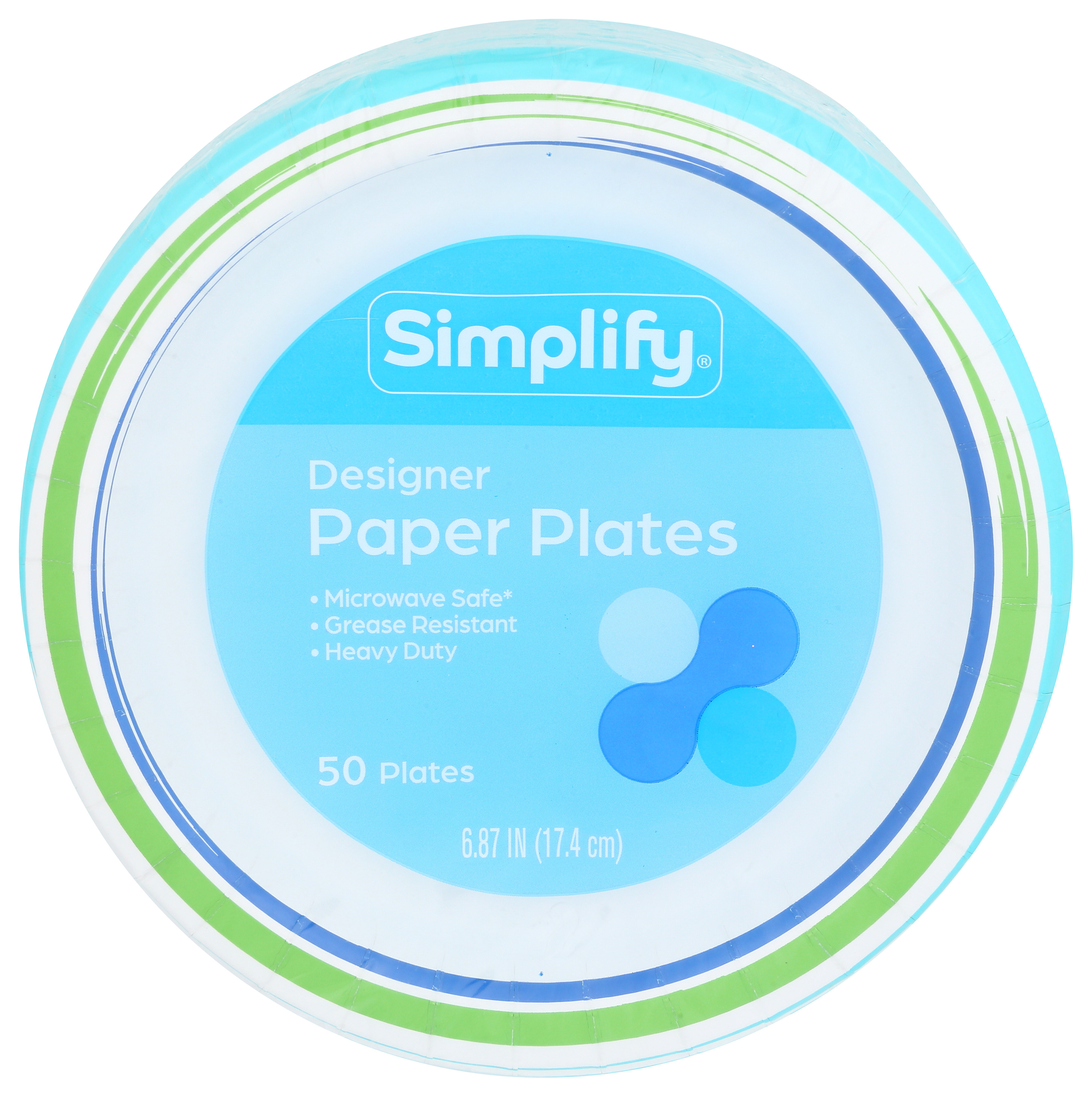 Order Simplify Designer Printed Plates - 6.87 in, 50 ct food online from Rite Aid store, Antelope on bringmethat.com