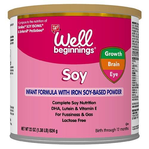 Order Well Beginnings Soy Instant Baby Formula Powder - 22.0 oz food online from Walgreens store, Cincinnati on bringmethat.com