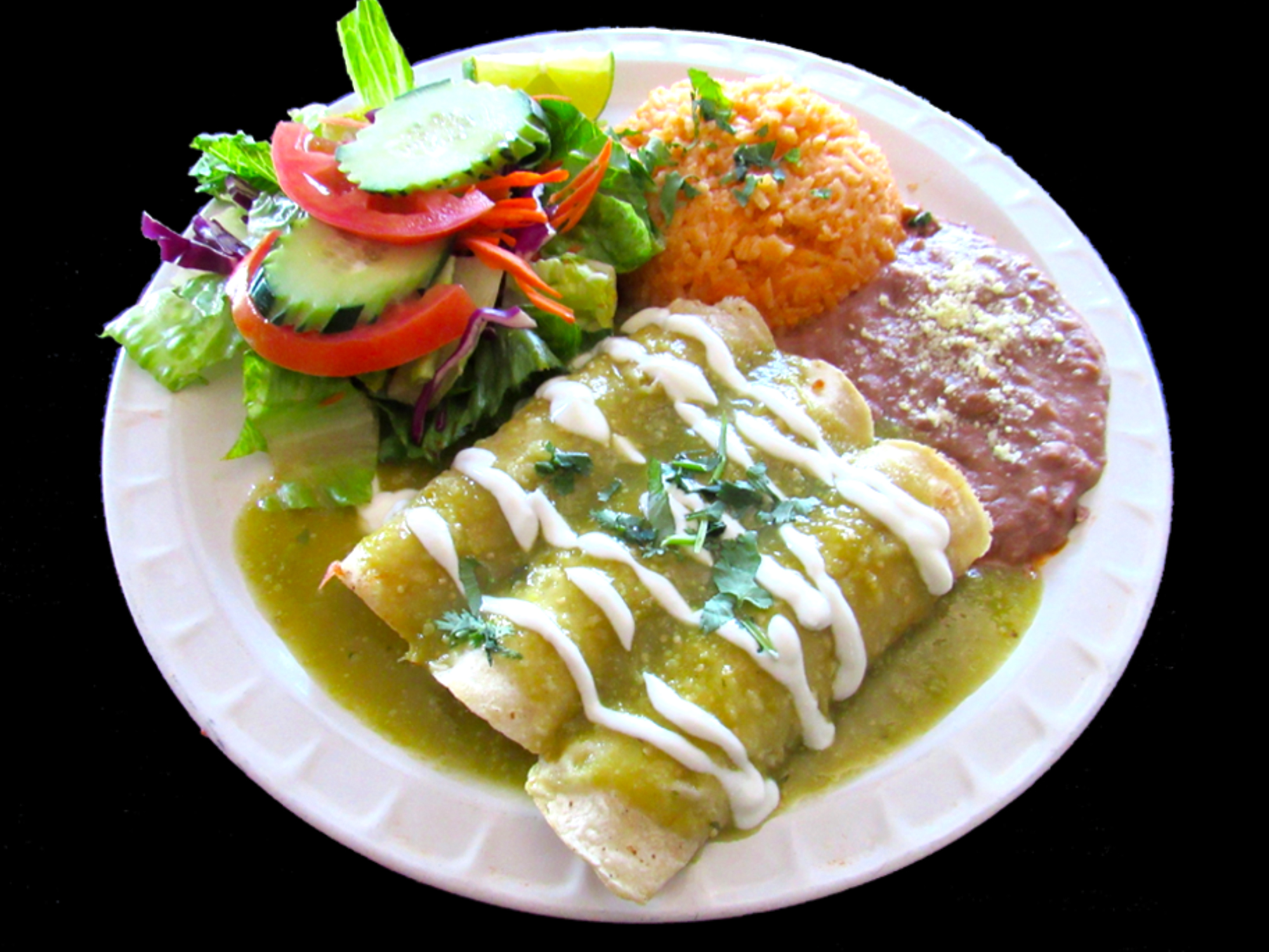 Order 3 Enchiladas Plate food online from Tacos Jalisco store, Bellflower on bringmethat.com