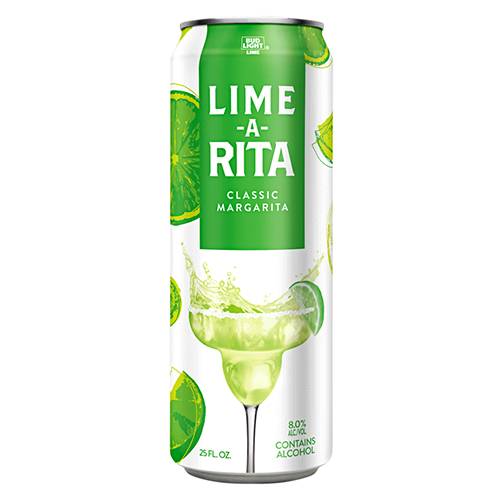 Order Bud Light Lime-A-Rita - 25 oz Can/Single food online from Bottle Shop & Spirits store, Los Alamitos on bringmethat.com